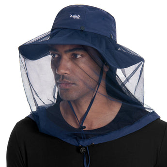 UPF 50+ Mosquito Sun Hat with Neck Flap - Bassdash