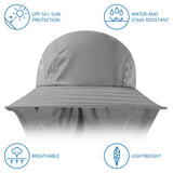 Kids' UPF 50+ Wide Brim Sun Hat with Neck Flap - Bassdash