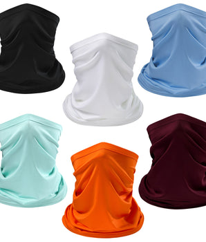 6 Pieces UPF 50+ Neck Gaiter Breathable UV Protection Face Mask