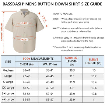 Men's UPF 50+ Short Sleeve Button Down Shirt FS28M - Bassdash