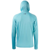 Men’s UPF 50+ Long Sleeve Fishing Hoodie with UV Neck Gaiter FS06M - Bassdash #color_turquoise