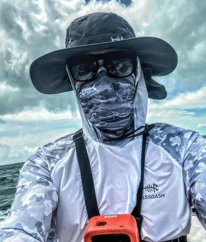 Unisex UPF 50+ Wide Brim Bucket Hat with Detachable Neck Flap FH02 - Bassdash