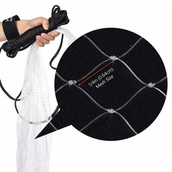 Fishing Cast Net 1/4-Inch with Utility Bucket for Bait Fish - Bassdash