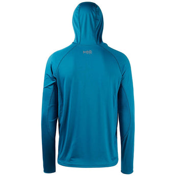 Men’s UPF 50+ Long Sleeve Fishing Hoodie with UV Neck Gaiter FS06M - Bassdash #color_emerald-blue