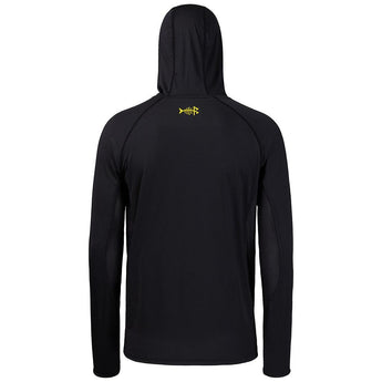 Men’s UPF 50+ Long Sleeve Fishing Hoodie with UV Neck Gaiter FS06M - Bassdash #color_black