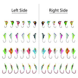 Ice Fishing Lure Kit Glowing Paint Jigs - 24 pcs assorted crappie/panfish/perch jigs - Bassdash
