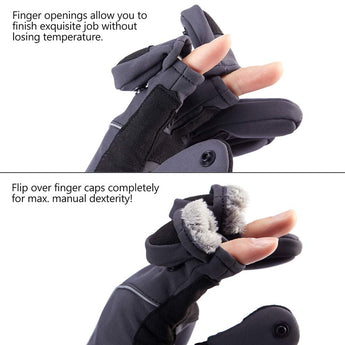 WintePro Water-resistant Fishing Hunting Gloves with Fleece Lining - Bassdash